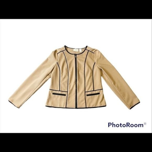 CHICOS Lightweight Leather lined Jacket - Picture 2 of 6